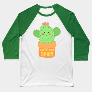 Cute but Spiky - Potted Smiley Cactus Baseball T-Shirt